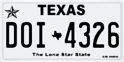 TX license plate DOI4326