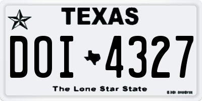 TX license plate DOI4327