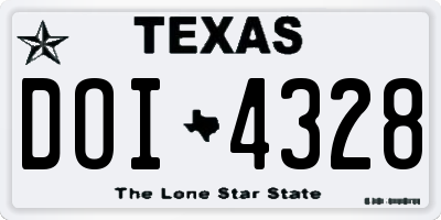 TX license plate DOI4328