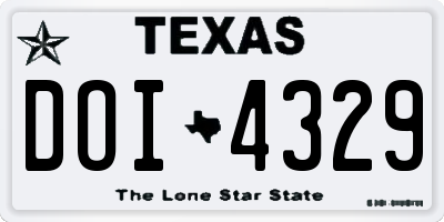 TX license plate DOI4329