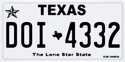 TX license plate DOI4332