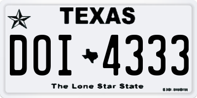 TX license plate DOI4333