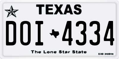 TX license plate DOI4334