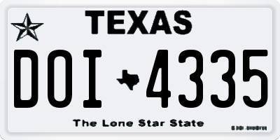 TX license plate DOI4335