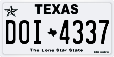 TX license plate DOI4337