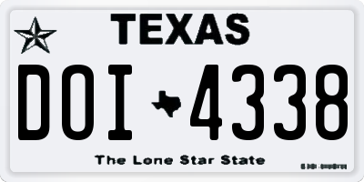 TX license plate DOI4338