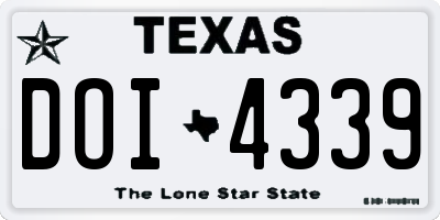 TX license plate DOI4339