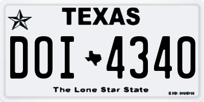 TX license plate DOI4340