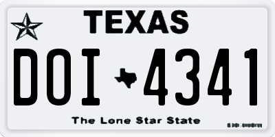 TX license plate DOI4341