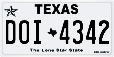 TX license plate DOI4342