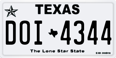 TX license plate DOI4344