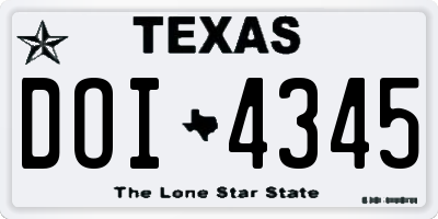 TX license plate DOI4345