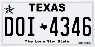 TX license plate DOI4346