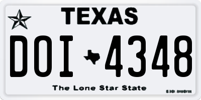 TX license plate DOI4348