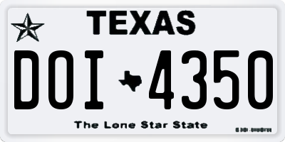 TX license plate DOI4350