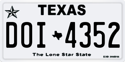 TX license plate DOI4352