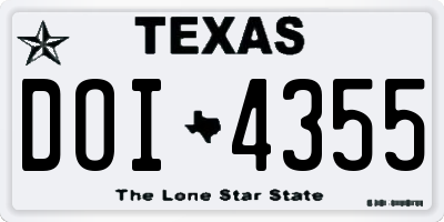 TX license plate DOI4355