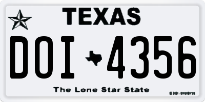 TX license plate DOI4356