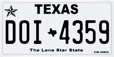 TX license plate DOI4359