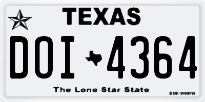 TX license plate DOI4364