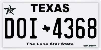 TX license plate DOI4368