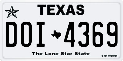 TX license plate DOI4369