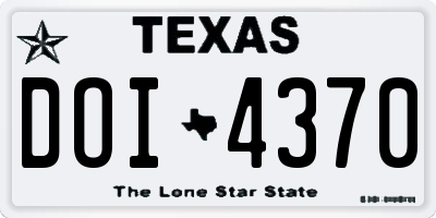 TX license plate DOI4370