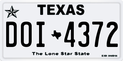 TX license plate DOI4372