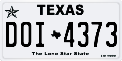 TX license plate DOI4373