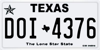 TX license plate DOI4376
