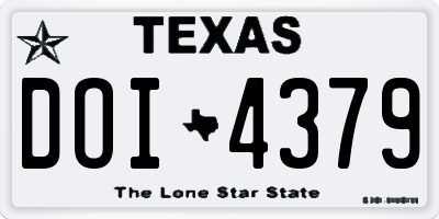 TX license plate DOI4379