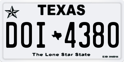 TX license plate DOI4380