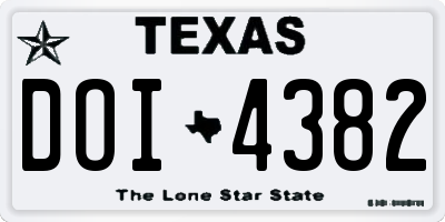 TX license plate DOI4382