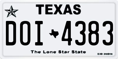 TX license plate DOI4383