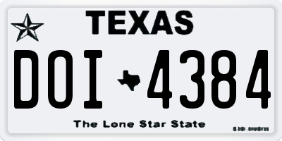 TX license plate DOI4384