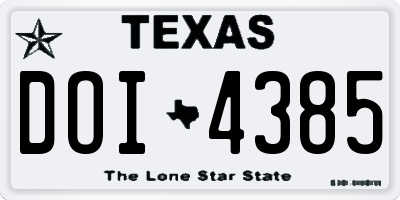 TX license plate DOI4385
