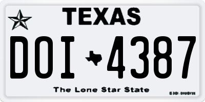 TX license plate DOI4387