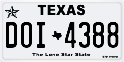 TX license plate DOI4388