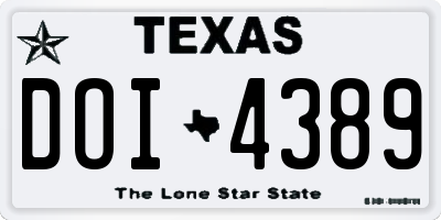 TX license plate DOI4389
