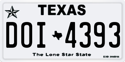 TX license plate DOI4393