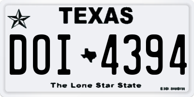 TX license plate DOI4394