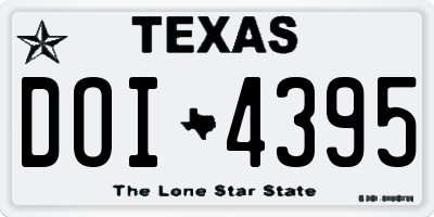 TX license plate DOI4395