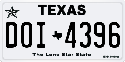TX license plate DOI4396