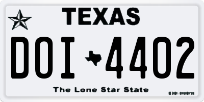 TX license plate DOI4402