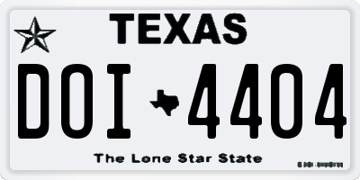 TX license plate DOI4404
