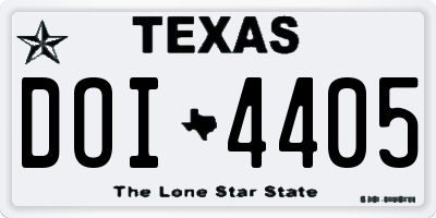 TX license plate DOI4405