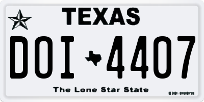TX license plate DOI4407