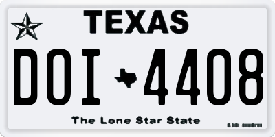 TX license plate DOI4408