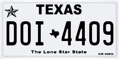 TX license plate DOI4409