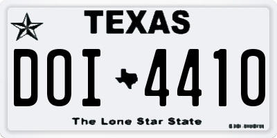 TX license plate DOI4410